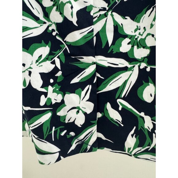 Chaps Navy Blue Green Floral Print Sleeveless Sheath Dress Size 16 Summer Cruise - Picture 4 of 9